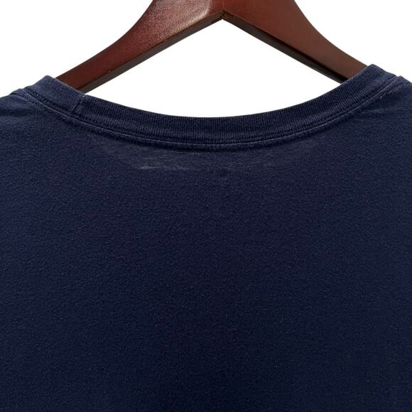 Nike Michigan Wolverines Blue T-Shirt Short Sleeve Spell Out Maize Swoosh Large - Picture 6 of 7